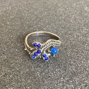 🚨 Vintage Sterling Silver Ring Lapis Ring Size 8